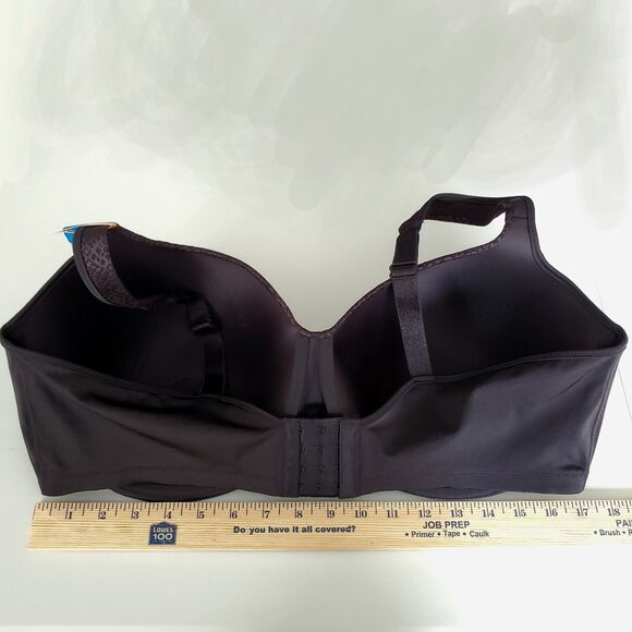 Playtex Love My Curves Bra 46DD Balconette 4823 Black Underwire Smoothing NEW - Picture 9 of 11